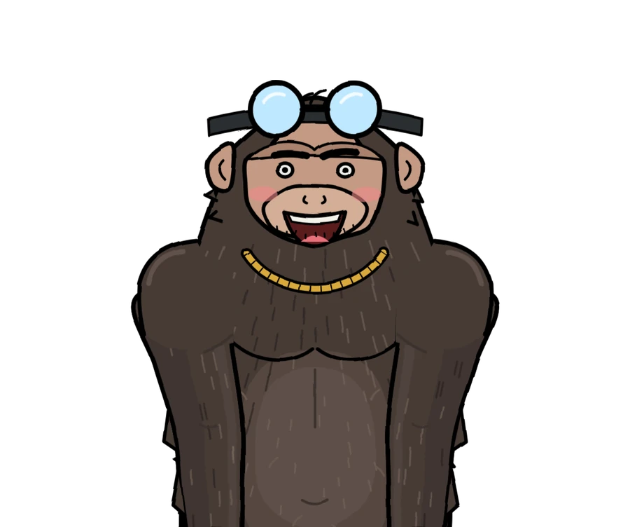 Chimp, happy
